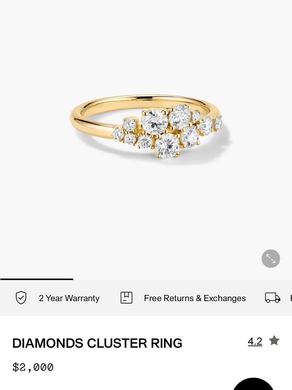Mejuri Diamonds Cluster Ring - Gold and White Diamond